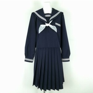 【大きい】セーラー服　上下スカーフ３種セット　女子制服　白３本線　サイズ175相当　スカート夏W75冬Ｗ66スカート2着セット