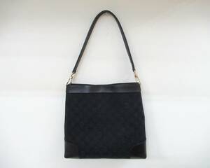 １円★中古【GUCCI】グッチ 001-4231-000926 ワンショルダーバッグ ブラック系 ネイビー系 レザー レディース ブランドバッグ