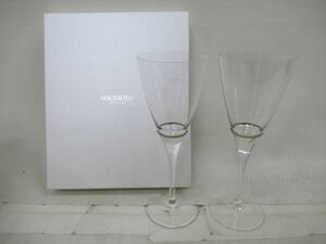 1円★未使用。保管品【MIKIMOTO】ミキモト グラス 2客 ブランド食器