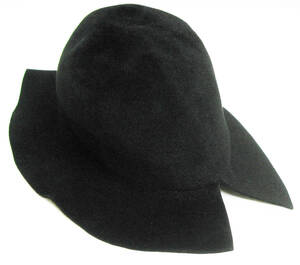 ワイズ ヨウジヤマモト レディース デザイン ハット（ 帽子 Y's Ladies' HAT Yohji Yamamoto Femme Wool Hat BLACK