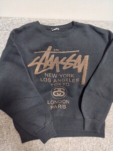 1円　STUSSY ステューシー スウェット トレーナー　サイズS　古着 アンティーク 黒タグ OLDSTUSSY オールドステューシー 