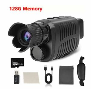  free shipping 1080P HD single eye night vision equipment infra-red rays 5x digital 128g memory card attached zoom hunting telescope goggle outdoors day and night use complete .300 meter 