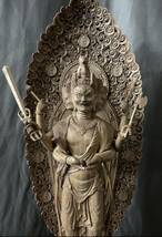 大型高62cm 井波彫刻　仏教工芸品　総楠製　極上彫　木彫仏像　馬頭観音菩薩立像_画像2