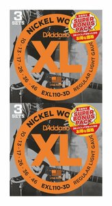 ★D’Addario ダダリオ EXL110-3DBP エレキギター弦 3セットパック×2パック(計6セット)★新品/メール便