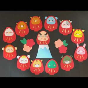 正月壁面 だるま 十二支