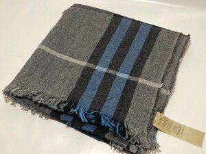 美品 未使用品【2k110837】BURBERRY バーバリー ストール グレー系 ウール カシミヤ 男女兼用 ユニセックス