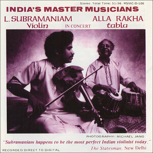 最終セール/ラスト出品♪インド/ラーガ廃盤＆稀少盤！在庫処分！！ L. SUBRAMANIAM & ALLA RAKHA ☆India's Master Musicians☆ 中古ＣＤ