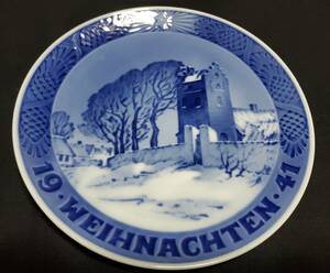 ROYAL COPENHAGEN ロイヤルコペンハーゲン 1941年 イヤープレート デンマークの村の教会 飾り皿 陶磁器