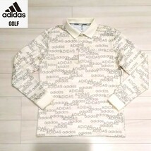 新品 adidas GOLF 総柄 ポロシャツ XO メンズ ライト 3L ビッグサイズ 長袖シャツ アディダス ゴルフ テーラーメイド_画像1