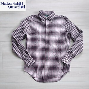 新品に近い Maker's Shirt 鎌倉 ボタンダウン ワイシャツ 39-87 メンズ M-L 長袖シャツ カマクラシャツ 美品
