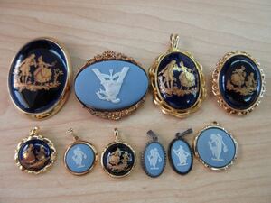 b75 LIMOGES リモージュ WEDG WOOD ウェッジウッド ペンダントトップ ブローチ ヴィンテージ アクセサリー 大量 まとめ売り まとめ TIA