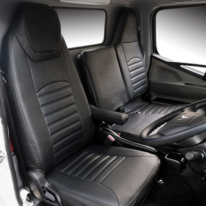  Fuso Blue TEC Canter standard double cab seat cover punching black glossless PVC leather driver`s seat passenger's seat after part seat 