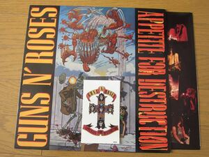 □ GUNS N’ROSES APPETITE FOR DESTRUCTION 米盤オリジナル検閲前カバー美盤！ ステッカー付き DMM STERLING