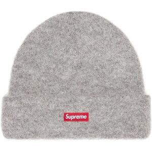 【新品未使用】 23AW 24 新品 SUPREME シュプリーム MOHAIR BEANIE モヘアビーニー ニット帽 帽子 ぼうし GREY グレー色 即決早い者勝ち