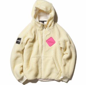 【良品】 FCRB f.c real bristol エフシーレアルブリストル SOPHNET ソフネット BOA ZIP UP HOODIE ボアフーディー パーカー WHITE 白色