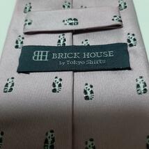 美品　BRICK HOUSE ネクタイ　ピンク系　パンダ柄　532_画像2