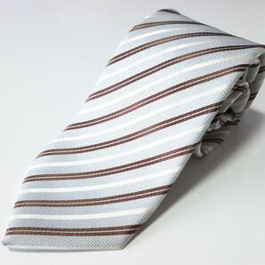 美品 Tern ネクタイ 水色系 ストライプ 605
