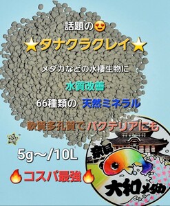 ◎大和メダカ◎話題の【タナクラクレイ】２kg　６６種類の天然ミネラル　水質改善　多孔質でバクテリアにも　約4000㍑分　秋冬の越冬にも　