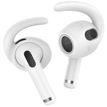 AHASTYLE アップル AirPods3 &Ear Pods3用 脱落防止シリコン イヤフックカバー シリコンポーチ付き 黒 L/M/S同色3対入り_画像4