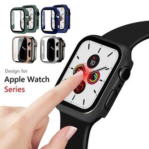 Apple Watch 45mmサイズ用 液晶全面保護カバー PCフレーム 保護カバーケース 耐衝撃性 脱着簡単 超簿 緑