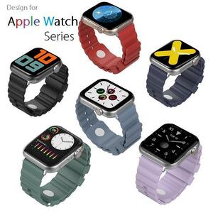 Apple Watch1 2 3 4 5 6シリーズ38/40/41mm用シリコン ウォッチバンド ベルト専用スポーツバンド 通気 汚れ防止 水洗い可 紺