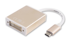 USB C-DVI(24+1)ピン 変換アダプタ USB3.1 Type C to DVI オス‐メス 5th最大1920×1080P Full HD 2K対応 金