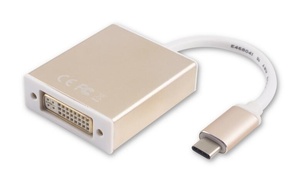 USB C-DVI(24+1)ピン 変換アダプタ USB3.1 Type C to DVI オス‐メス 5th最大1920×1080P Full HD 2K対応 銀
