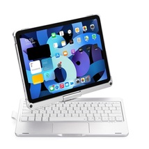 F109ATS iPad 10.9インチ第10世代用Bluetooth ワイヤレス キーボード ハード ケース マウスパッド,七彩バックライト付 黒_画像2