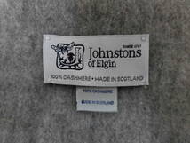 12138BSZ◎Johnstons of Elgin ジョンストンズ マフラー カシミヤ100％ グレー 無地◎中古_画像2