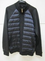 12100RSZ◎LANVIN ランバン 裏フリース ダウンジャケット レディーズ50 ブラック×ネイビー◎中古_画像1