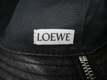 12113RSZ◎LOEWE ロエベ フィッシャーマンハット レザーバケットハット ブラック M◎中古_画像7