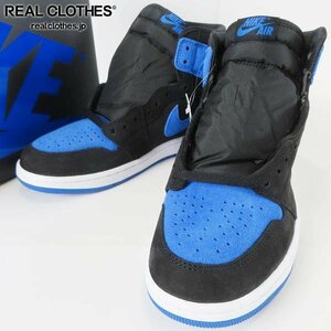 【未使用】NIKE/ナイキ AIR JORDAN 1 RETRO HIGH OG エアジョーダン レトロハイ BLACK ROYAL BLUE REIMAGINED DZ5485-042 28.0 /080