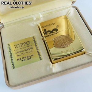 ZIPPO /ジッポー 特別限定品500個 通しナンバー入り 純金メタル付き(18K) 1937レプリカ ダイアゴナルライン 1989年製 /000