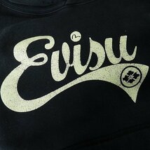 ☆EVISU/エヴィス ロゴ プリント プルオーバー パーカー ブラック/38 /060_画像5