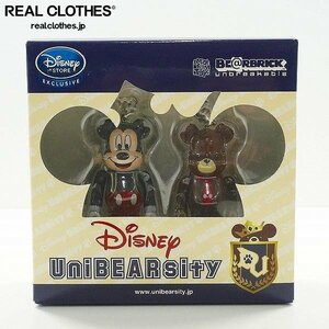 【未開封】MEDICOM TOY/メディコムトイ BE@RBRICK ベアブリック Disney UniBEARsity ディズニー ミッキー＆モカ /000