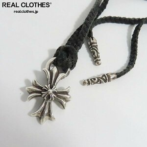 CHROME HEARTS/クロムハーツ ダブルCHプラス クロス チャーム ネックレス w/レザーブレード /LPL