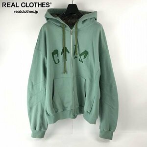 ☆cvtvlist/カタリスト 21AW ARCHED LOGO USUAL ZIP HOODIE アートロゴ刺繍ブリーチ加工ジップアップパーカー/2101100301/2 /060