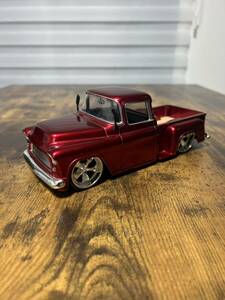 CHEVY STEPSIDE 1/24 シェビー ステップサイド PICK UP ピックアップ1955 V8 ローダウン 大径ホイール JADA TOYS HotRod ホットロッド 美品