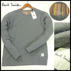 新品 1円～ ポールスミス 長袖カットソー ロンＴシャツ マルチストライプ M 濃灰 うす手 コットン Paul Smith メンズ 【2807】