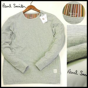 新品 1円～ ポールスミス 長袖カットソー ロンＴシャツ マルチストライプ LL グレー うす手 コットン Paul Smith メンズ 【2806】