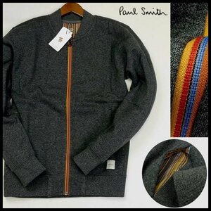 新品 1円～ 秋冬 裏起毛 ポールスミス ジップアップジャケット マルチストライプ アーティストst M 濃灰 Paul Smithメンズ【2812a】