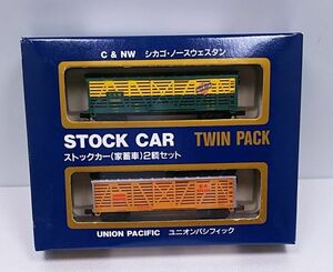 MICRO ACE★A8003 TWIN PACK ストックカー2輌セット 家畜車 シカゴ・ノースウェスタン ユニオンパシフィック Nゲージ 鉄道模型