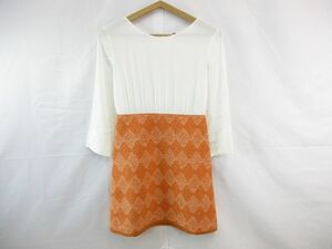 新品 未使用 パトリツィアペペ PATRIZIA PEPE ワンピース 38 XS オレンジ ホワイト レディース