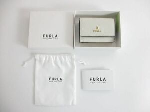 優良品 フルラ FURULA 財布 三つ折り財布 レザー 白 ホワイト レディース