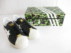 未使用 アディダス adidas × アベイシングエイプ スニーカー SS80S BAPE IF2385 27.0cm ブラック ホワイト メンズ