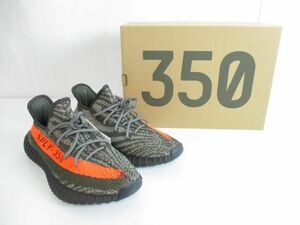 未使用 アディダス adidas スニーカー YEEZY BOOST 350 V2 HQ7045 27.5cm グレー オレンジ メンズ