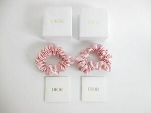 未使用 クリスチャンディオール Christian Dior シュシュ ヘアゴム ピンク 2点 非売品 ノベルティ ヘアアクセサリー