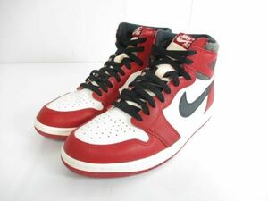 中古 ナイキ NIKE スニーカー AIR JORDAN 1 HIGH OG LOST ＆ FOUND CHICAGO 28.5cm レッド ホワイト メンズ