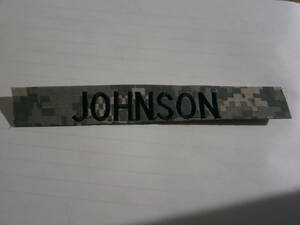 米軍実物ネームテープ　ACU　未使用　johnson