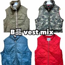 USA古着卸 B品ダウンベスト 4着 セット まとめ売り down vest ワーク リメイク用 1円スタート 卸売 アメリカ古着 plywood 02_画像1